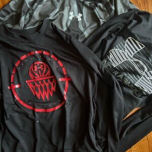 Under Armour Black and Gray Camouflage Shirts